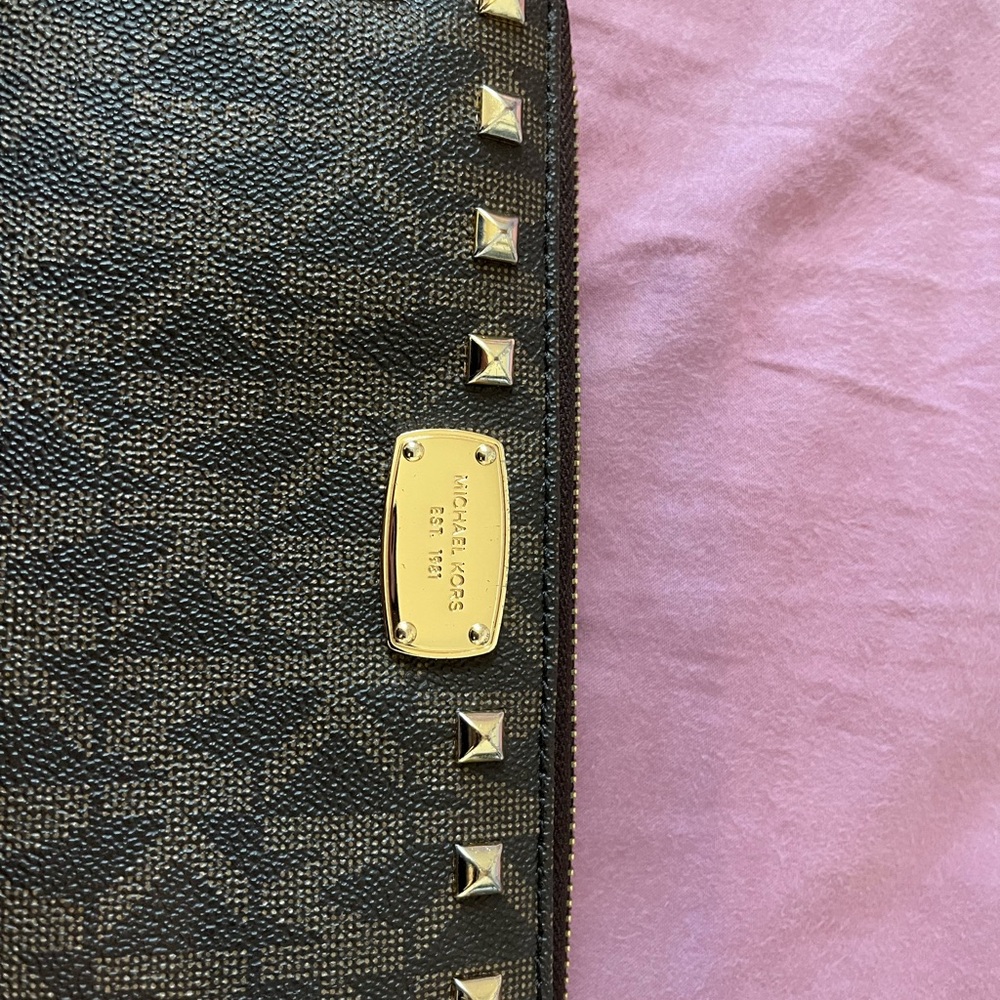 Michael Kors Brown Studded Wallet